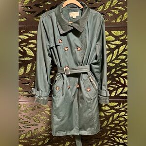 MICHAEL Michael Kors Forest Green Midi Trench Coat, Women's XL